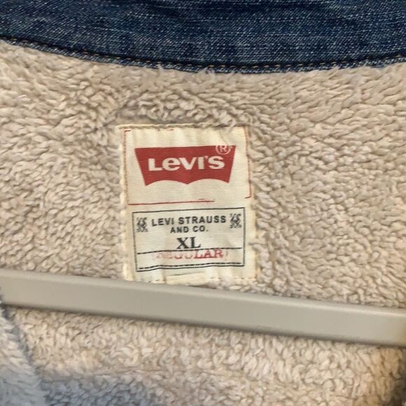 Levi’s Men’s Jean Shacket Jacket with Sherpa Lined XL Button Down Long Sleeve - Picture 5 of 14